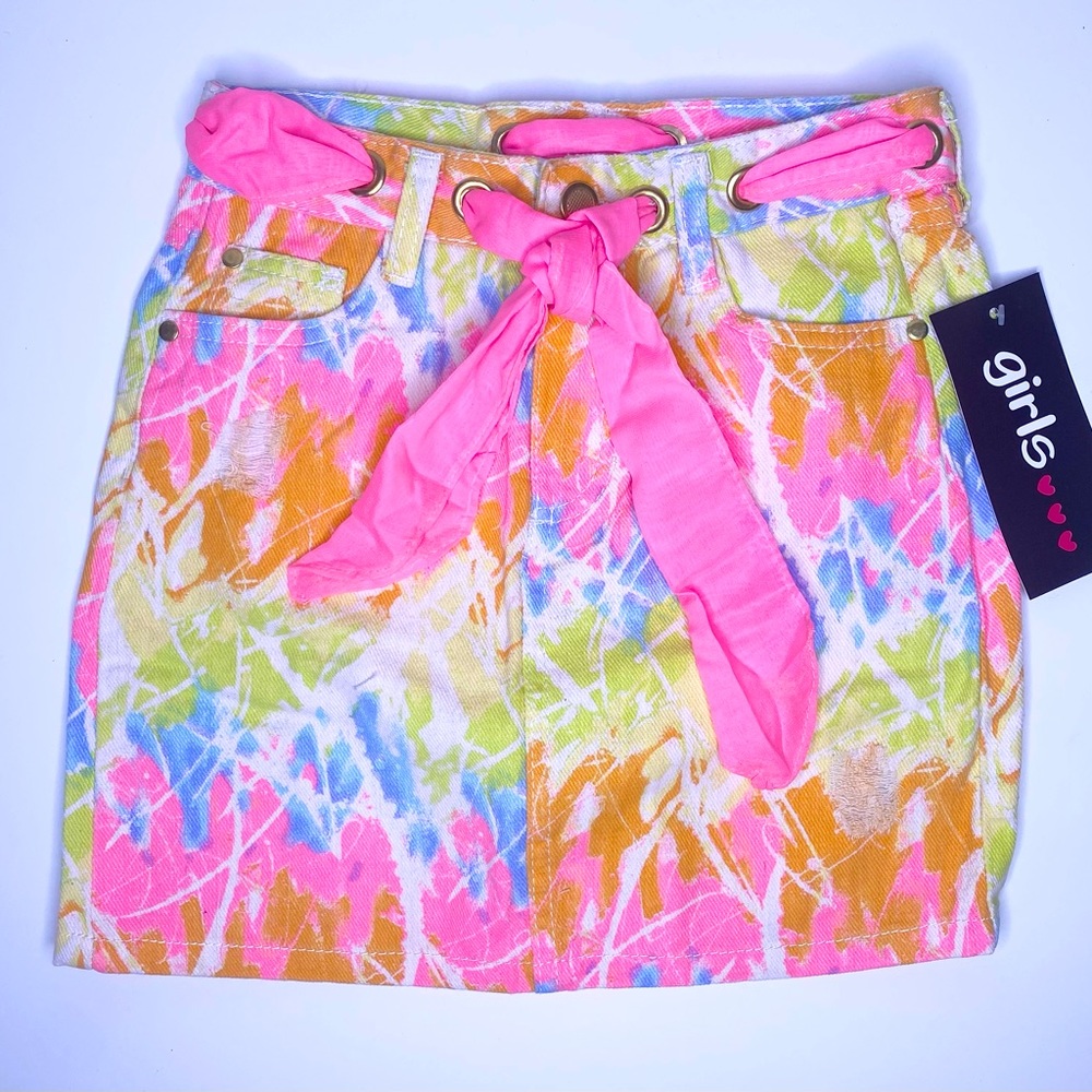 Girls ❤️❤️❤️ Tie Dye Jean Skirt Multiple Sizes